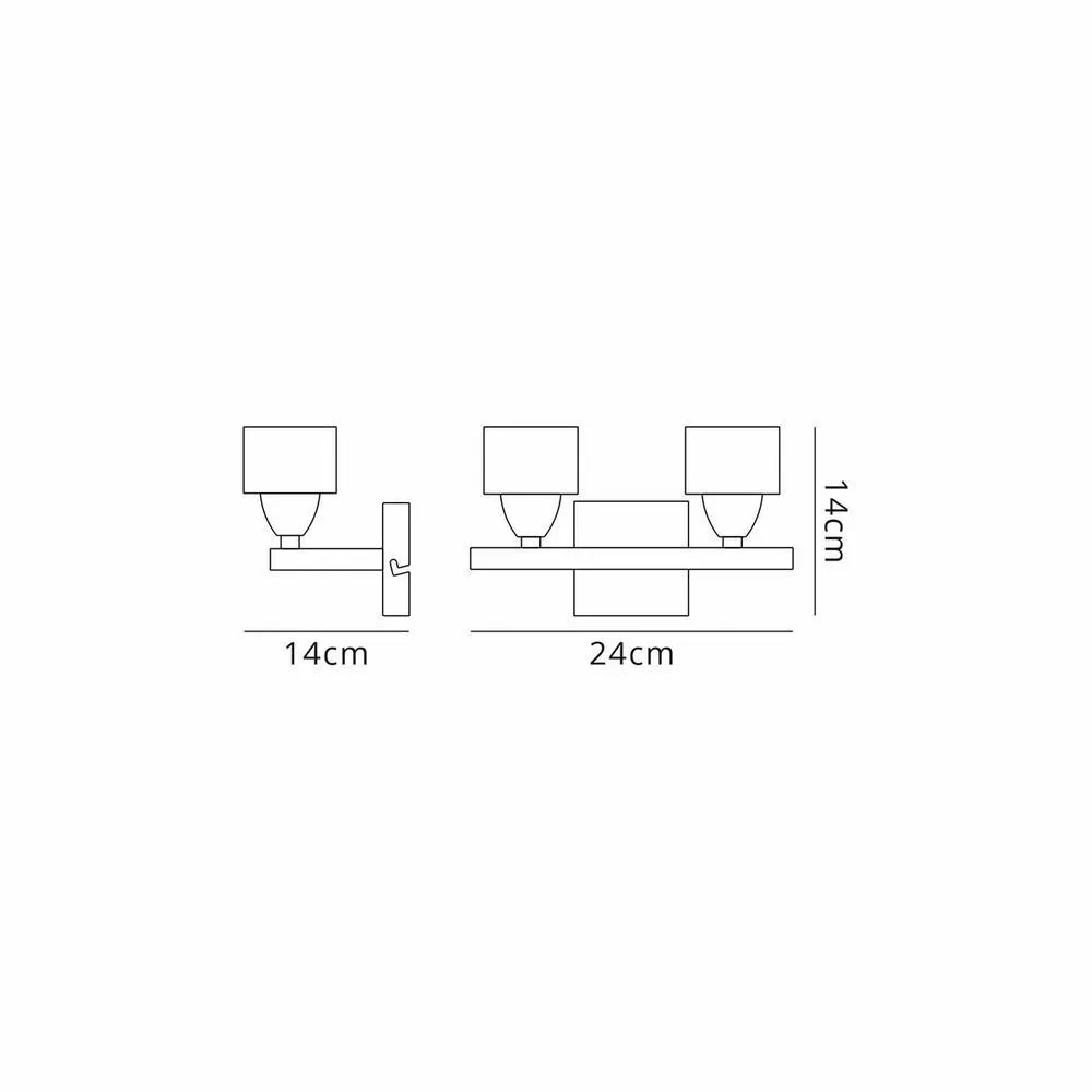 Netlighting Cuadrax Wall Lamp 2 Light G9 Polished Chrome in Silver 5