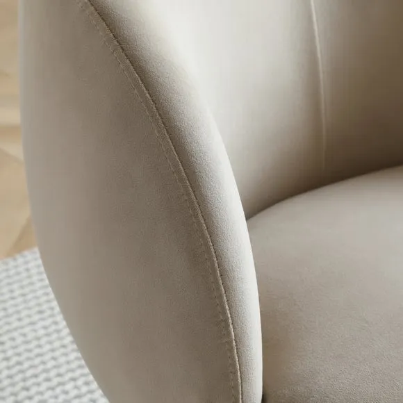 Tulip Velvet Curved Swivel Accent Chair 4