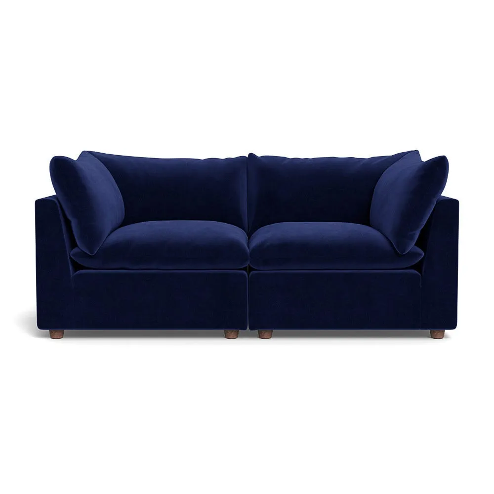 Heal's Astrid 3 Seater Sofa Smart Luxe Velvet Midnight Walnut Stained Beech Feet 1