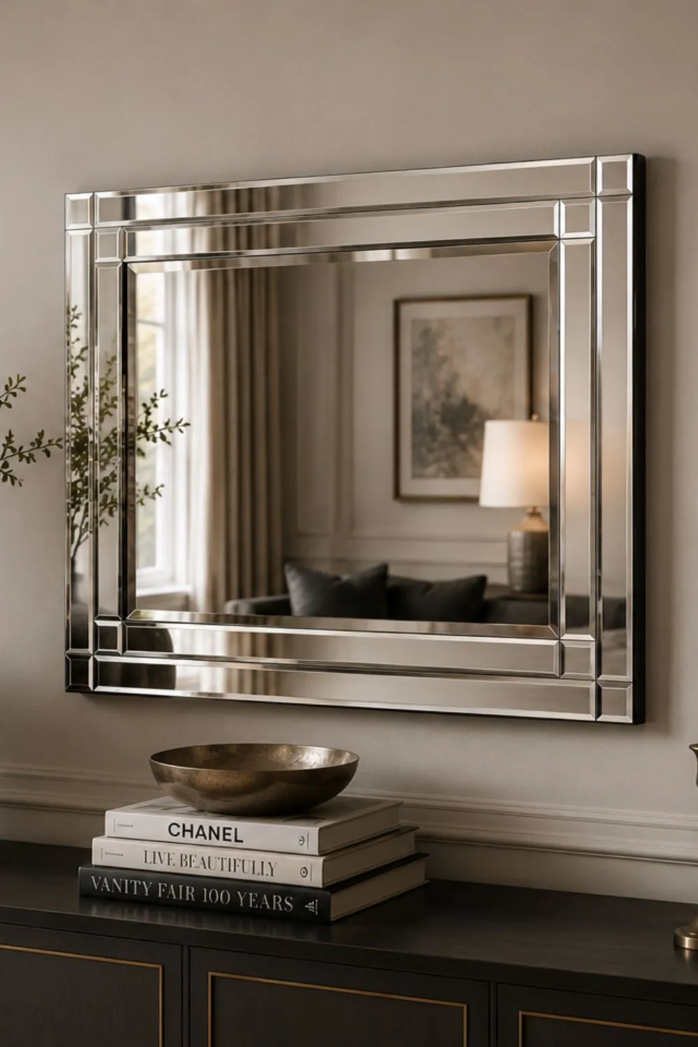 Yearn Mirrors Double Bevelled Wall Mirror 90x60cm in Clear