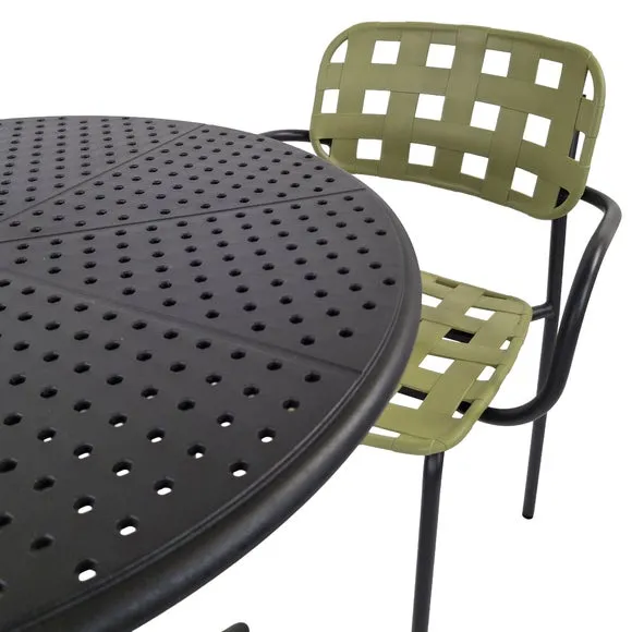 Bergen Round Bistro Table with 2 Karin Armchairs 3