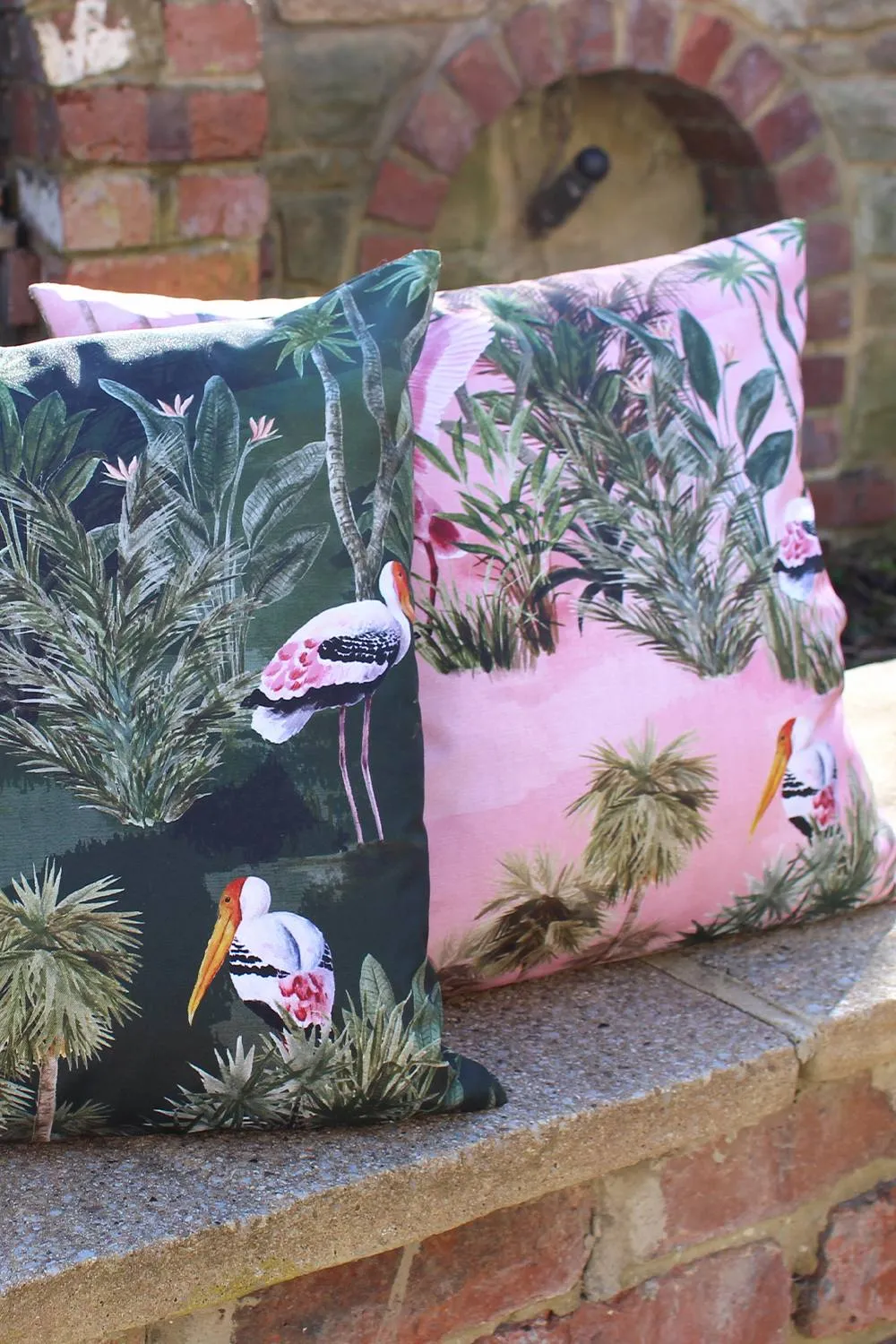 Paoletti Platalea Tropical Water & UV Resistant Outdoor Cushion in Pink 3