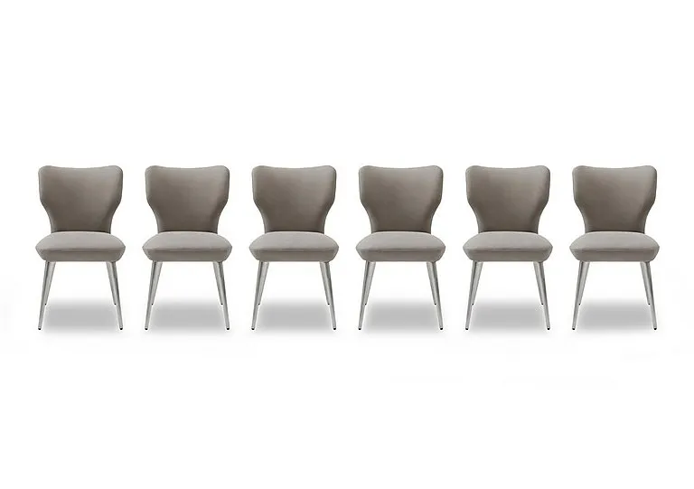Elegante Set of 6 Dining Chairs - Taupe