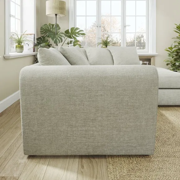 Blake Curved Arm Chunky Chenille Corner Chaise Sofa 2
