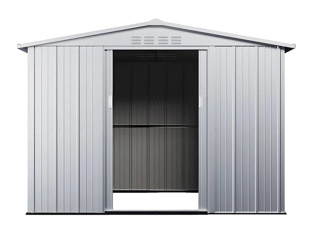 Vente-unique Galvanised Steel Garden Shed - Grey - 4.91 M² - LINUS in Light Grey 6