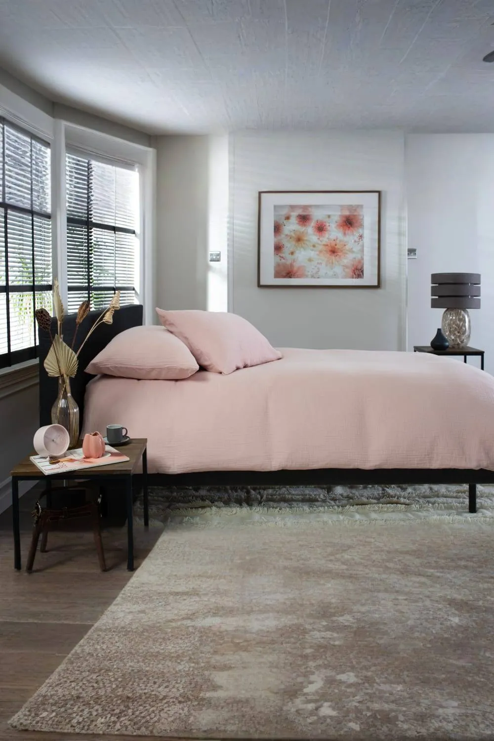 The Lyndon Company St Quentin 100% Cotton Reversible Duvet Bedlinen | Deyongs 1846 in Rose 2