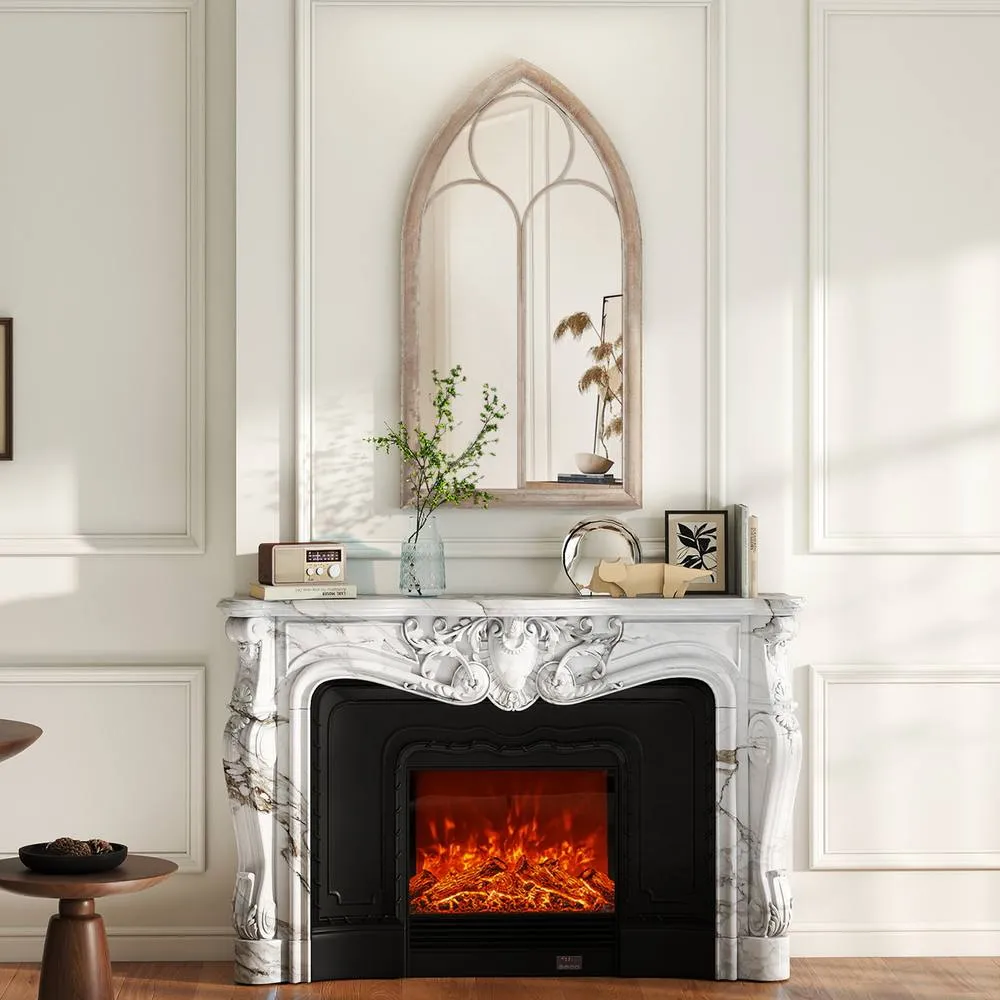 Costway Farmhouse Window Pane Mirror Wall Mounted Mirror Explosion-proof in Grey 4
