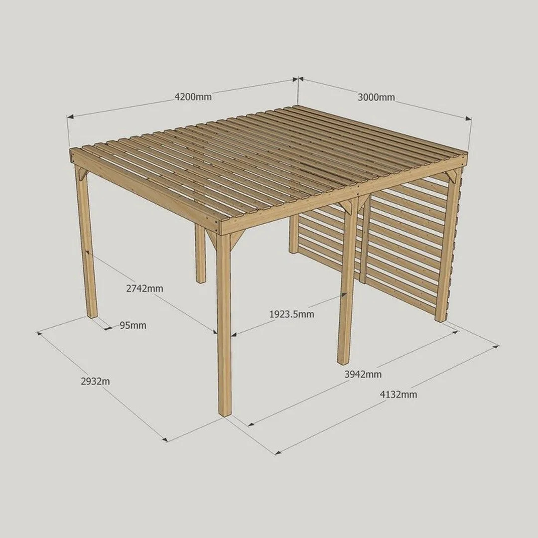 Rutland County Garden Furniture Ltd Shade Pergola - Wood - L300 x W420 x H270 cm - Rustic Brown 5