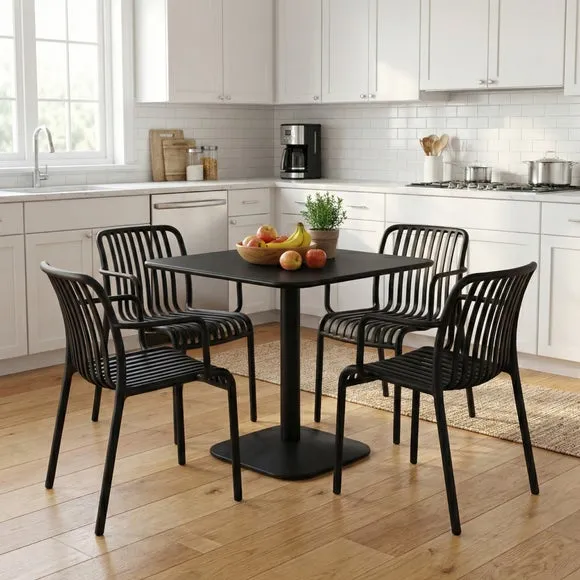 Modura Albin Square Table with 4 Alma Armchairs 3