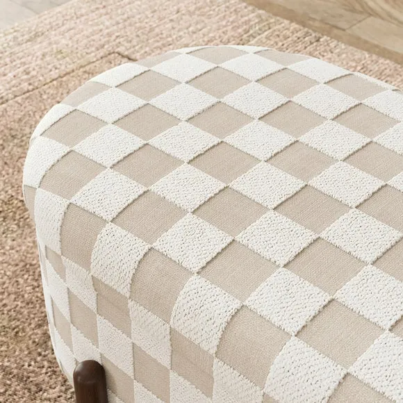 Marley Checkerboard Chenille Storage Ottoman 4