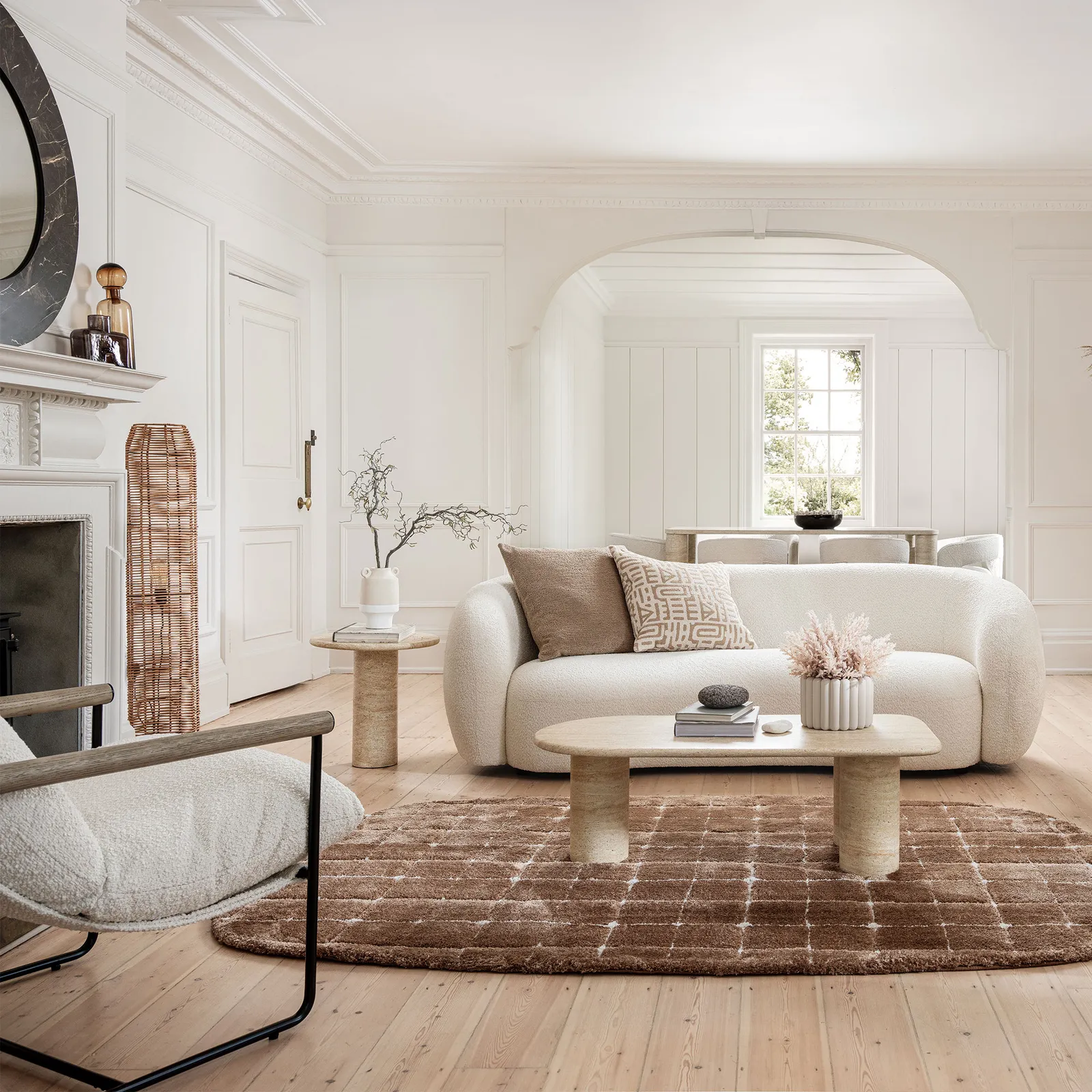 Rattan Floor Lamp, Neutral | Barker & Stonehouse 2