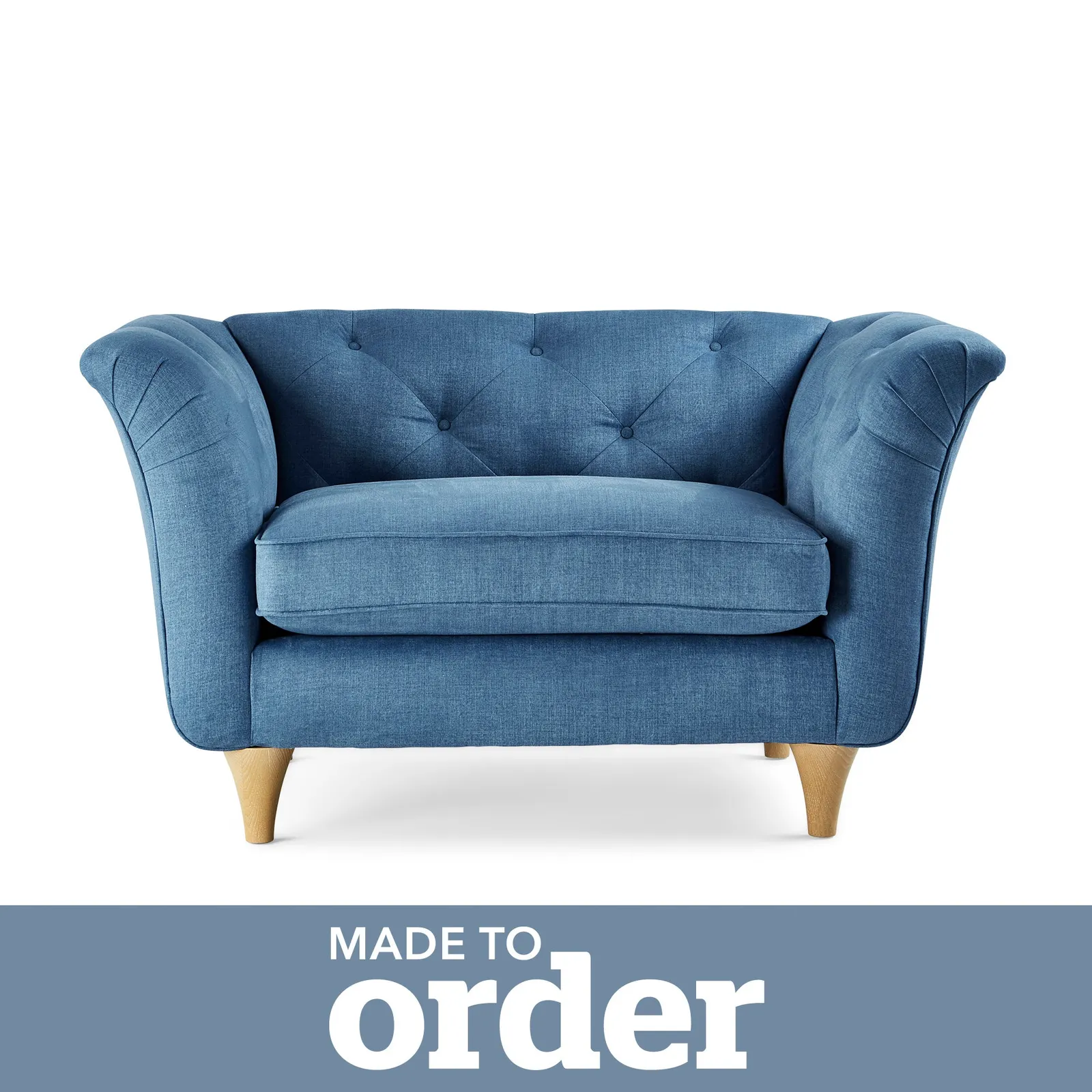 Jaipur Snuggle Chair Brushed Plain Fabric Blue