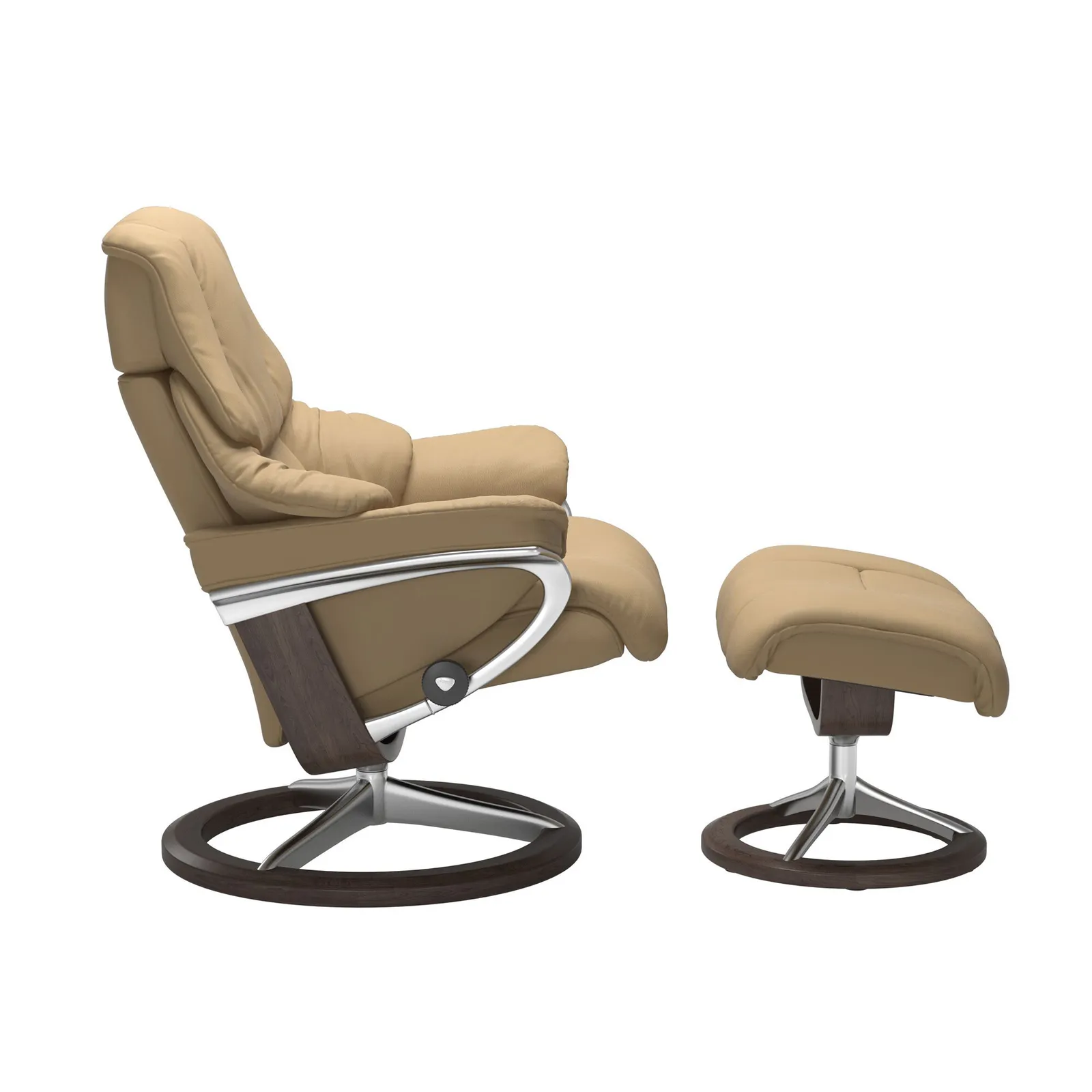 Stressless Reno Medium Signature Recliner Chair & Footstool Leather | Barker & Stonehouse 2
