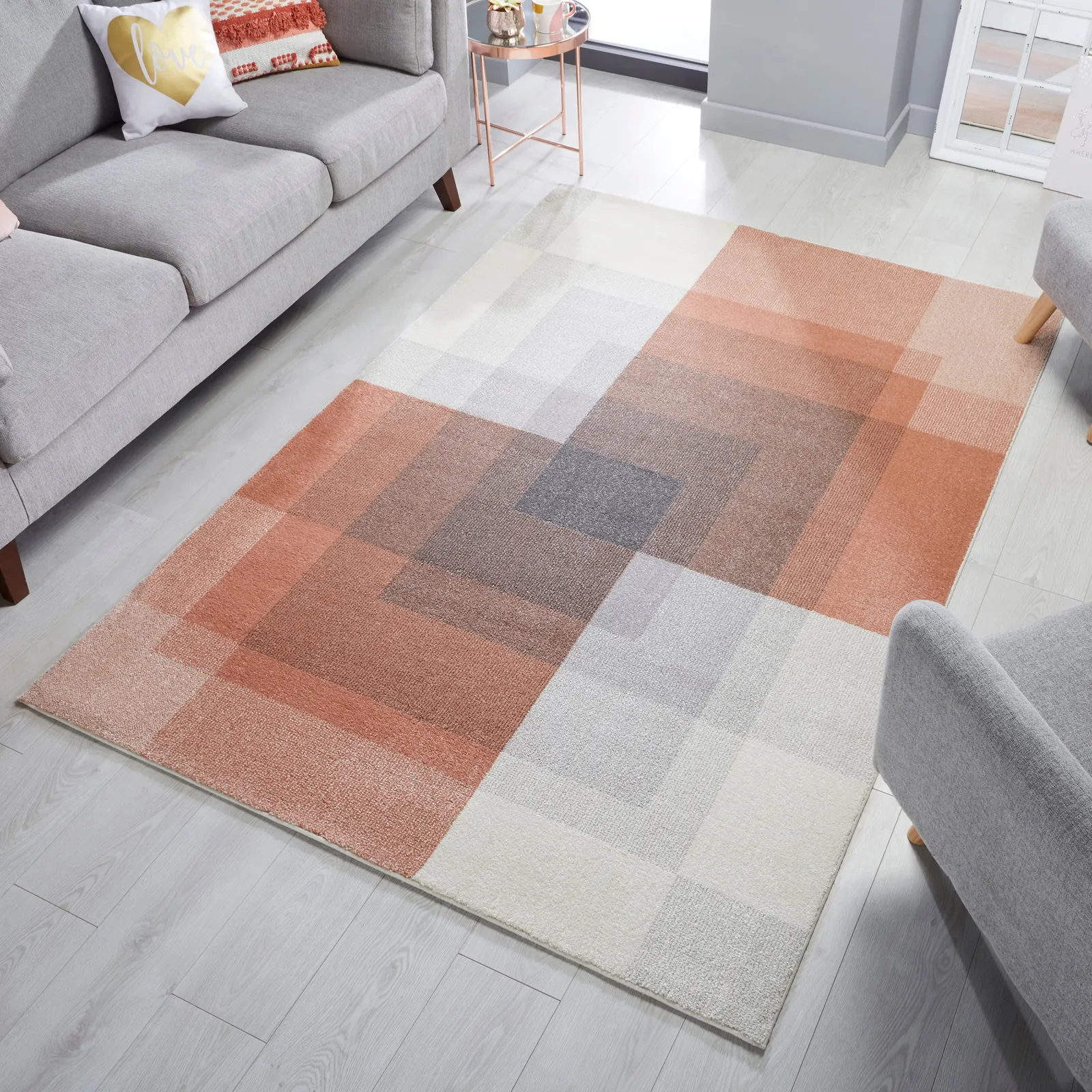 Plaza Abstract Rug Plaza Abstract Grey Pink