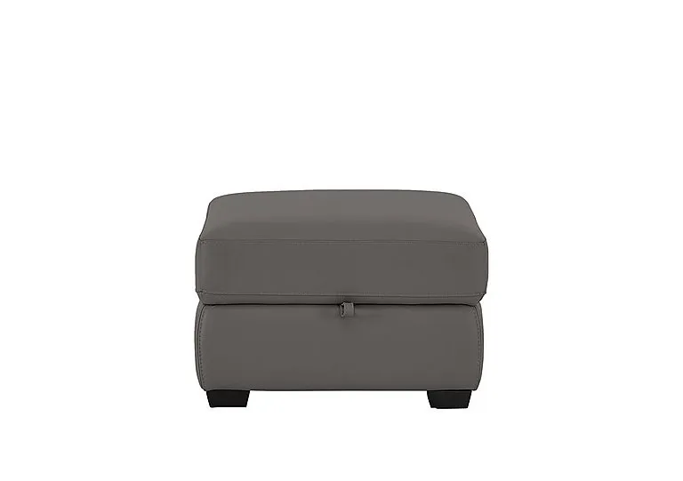 Compact Collection Petit Leather Storage Footstool - BV Elephant