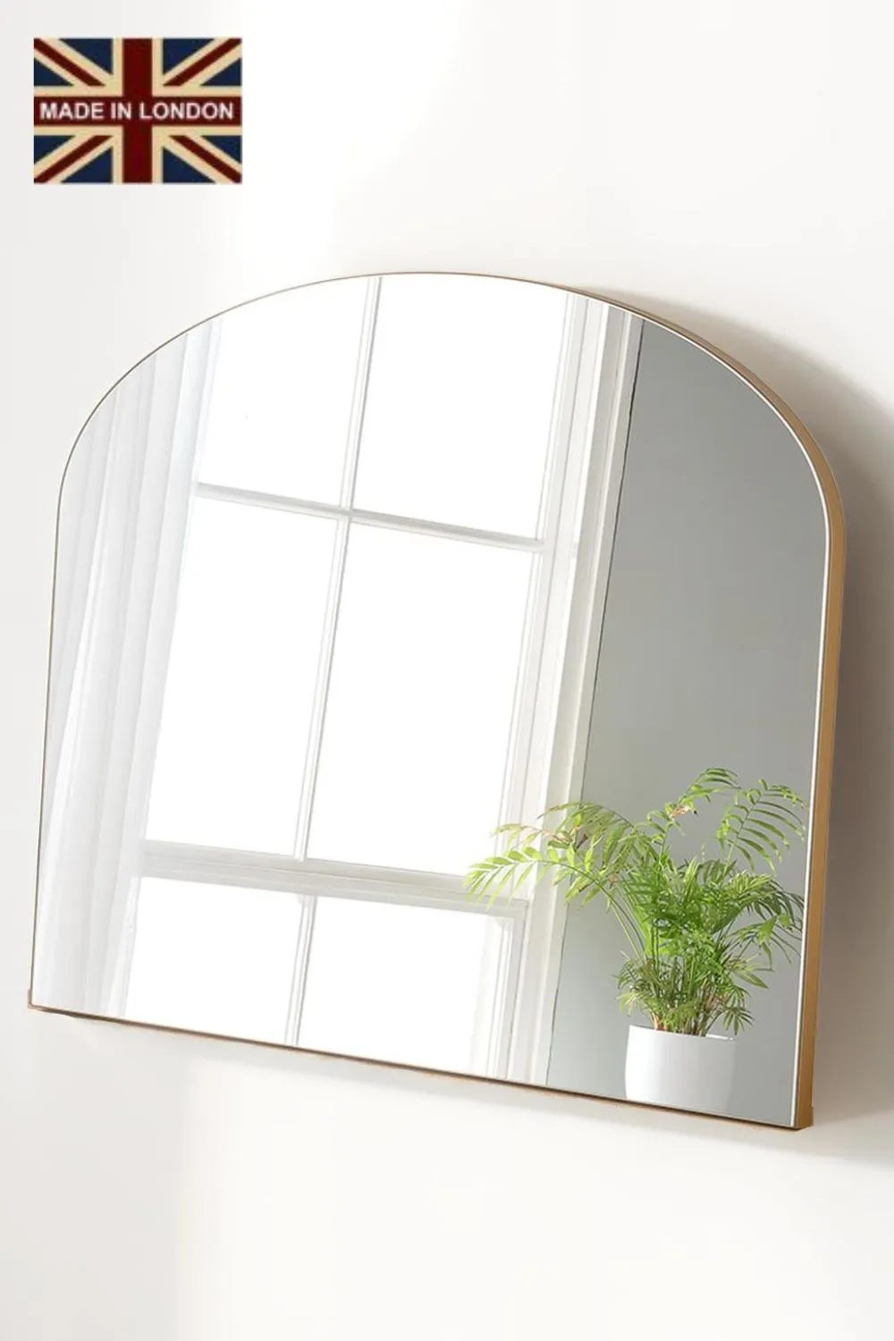 Yearn Mirrors Minimal Plain Mantle Mirror Gold 91(w) x 69cm(h)