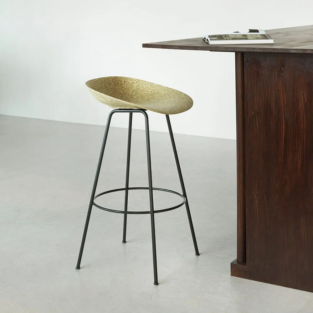 Normann Copenhagen Mat Barstool 65cm Black Steel Base in Seaweed 4