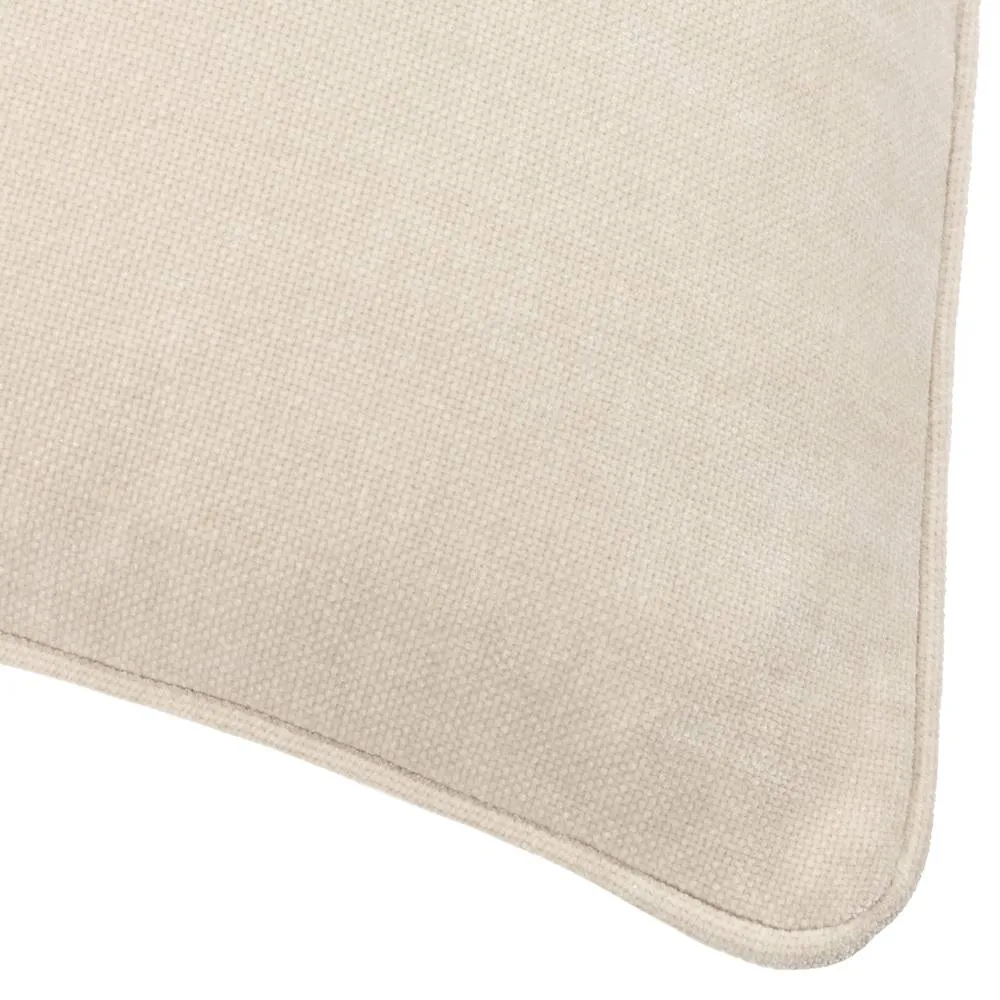 Yard Heavy Chenille Woven Piped Cushion in Cream 4