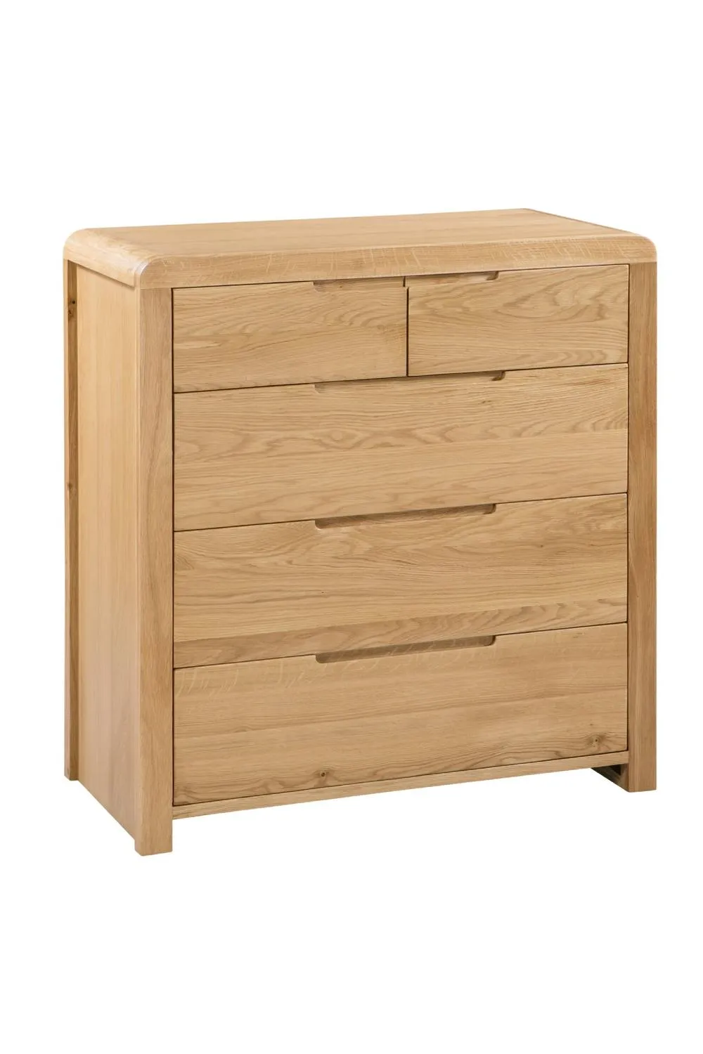 Julian Bowen Curve 5 Drawer Chest (3+2) in Light Oak 3