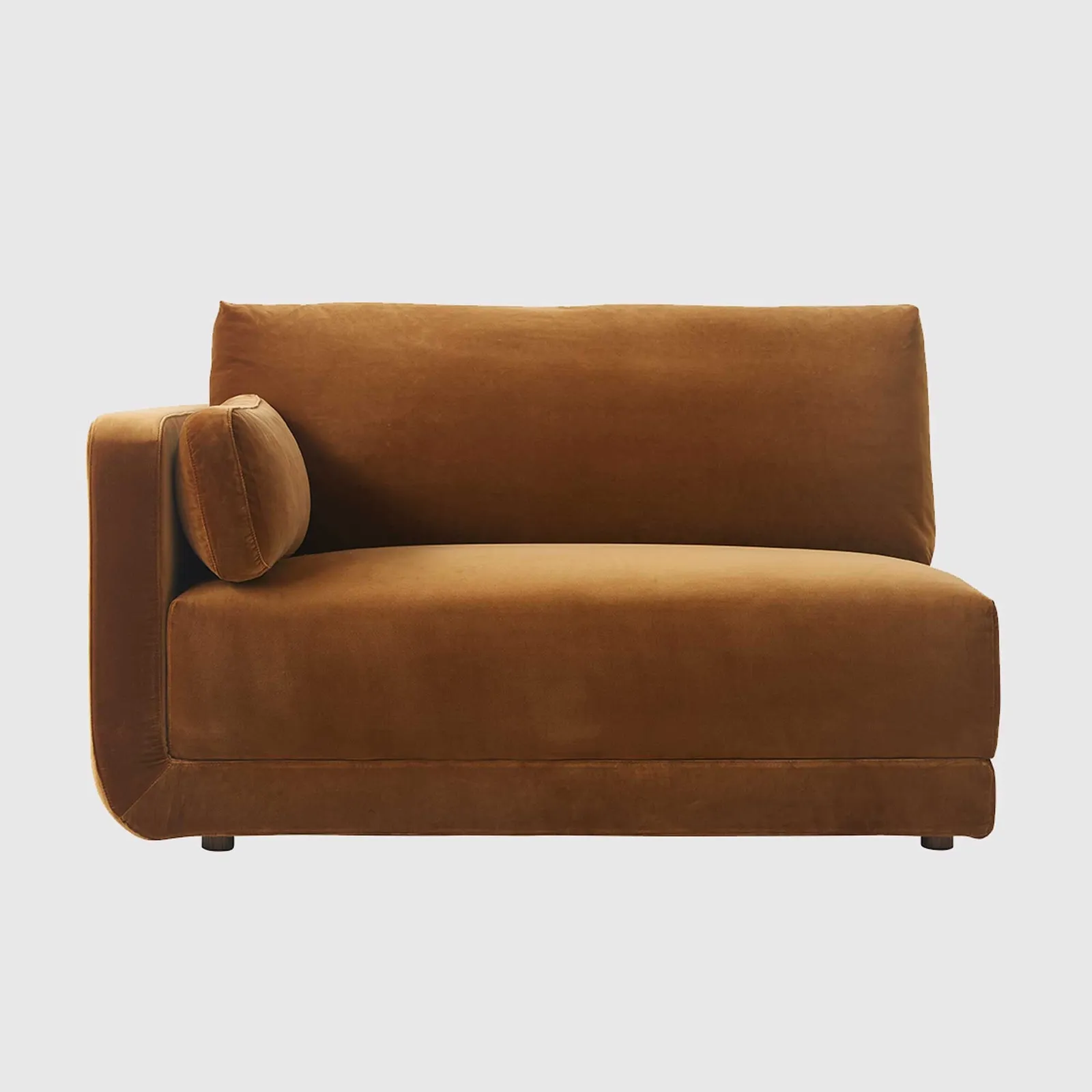 Romulas Sectional Modular Sofa Lhf, Brown Velvet | Barker & Stonehouse