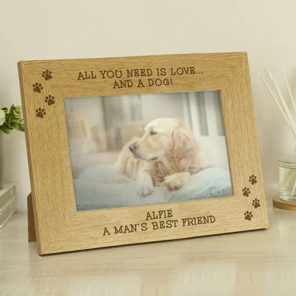 Personalised Pet Oak Veneer Photo Frame 2