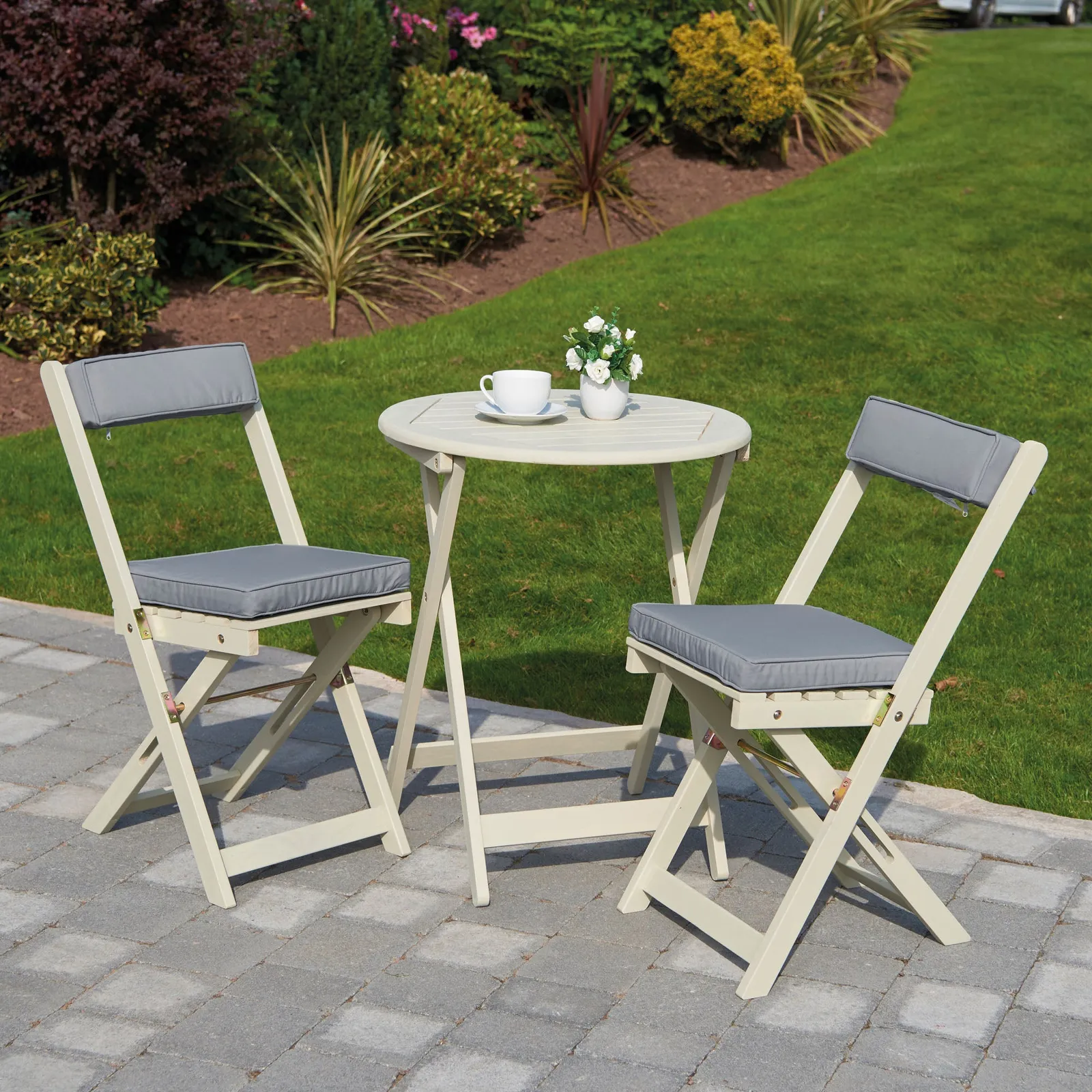 Hardwood 2 Seater Forest White Bistro Set White