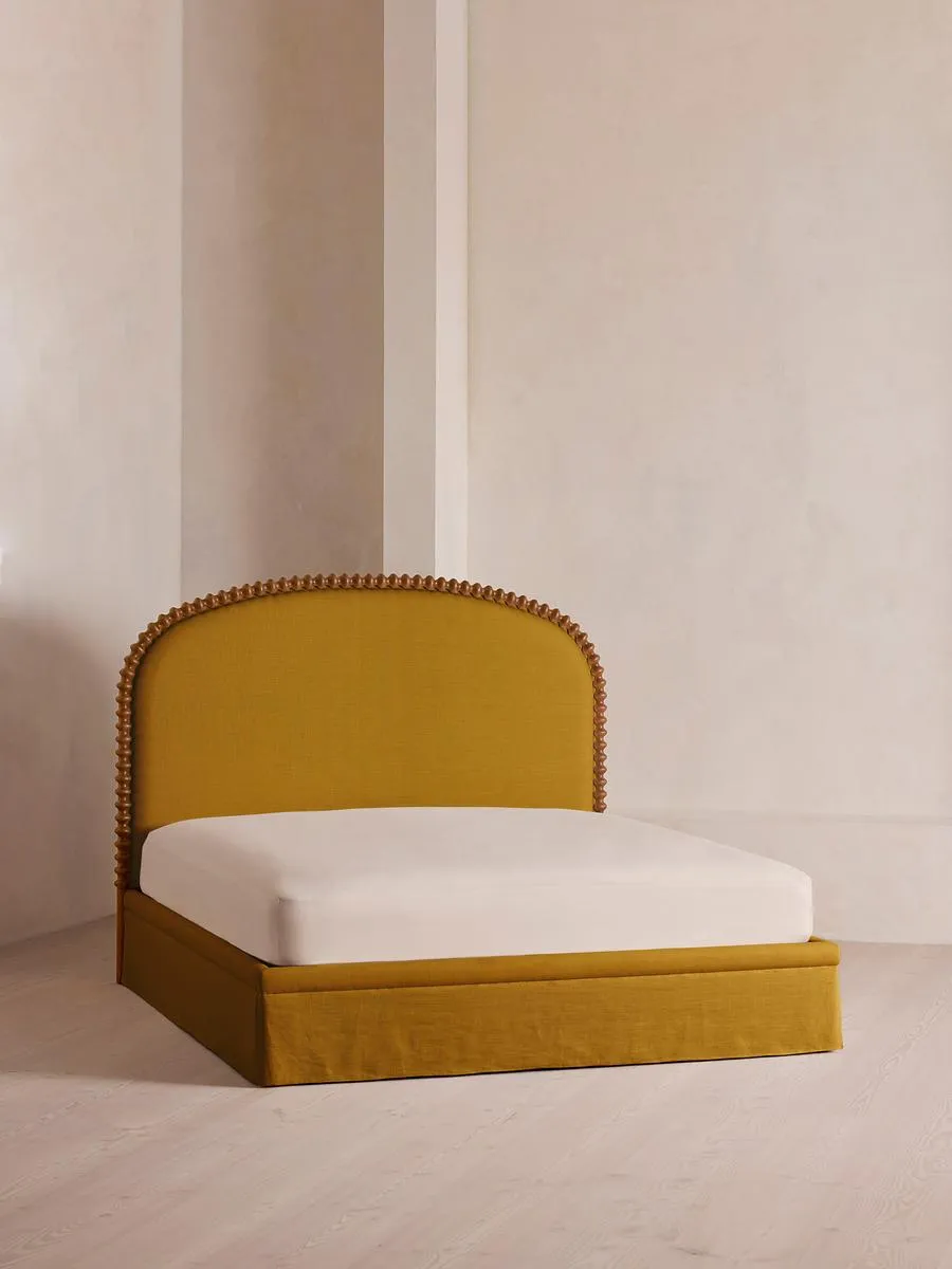 Mika Bed, Super King, Linen, Turmeric