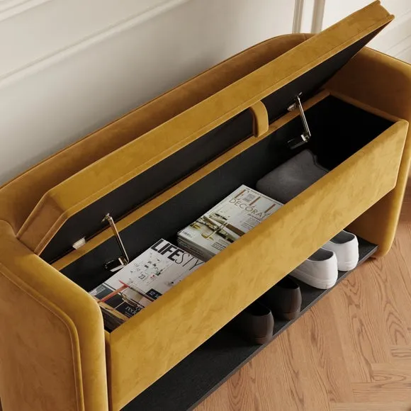 Estelle Velvet Hallway Storage Bench 3