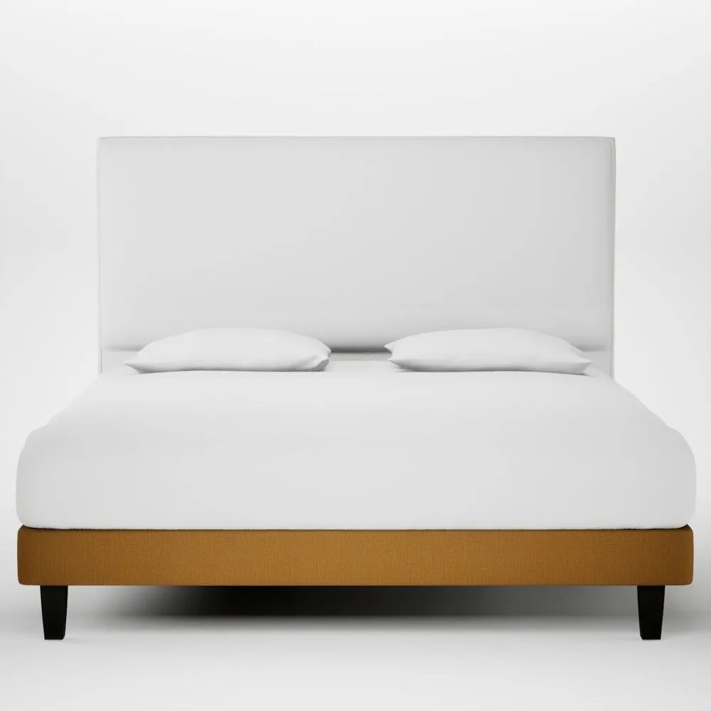 Heal's Shallow Divan Super King Smart Cotton Linen Sahara Dark Solid Wood Feet 1