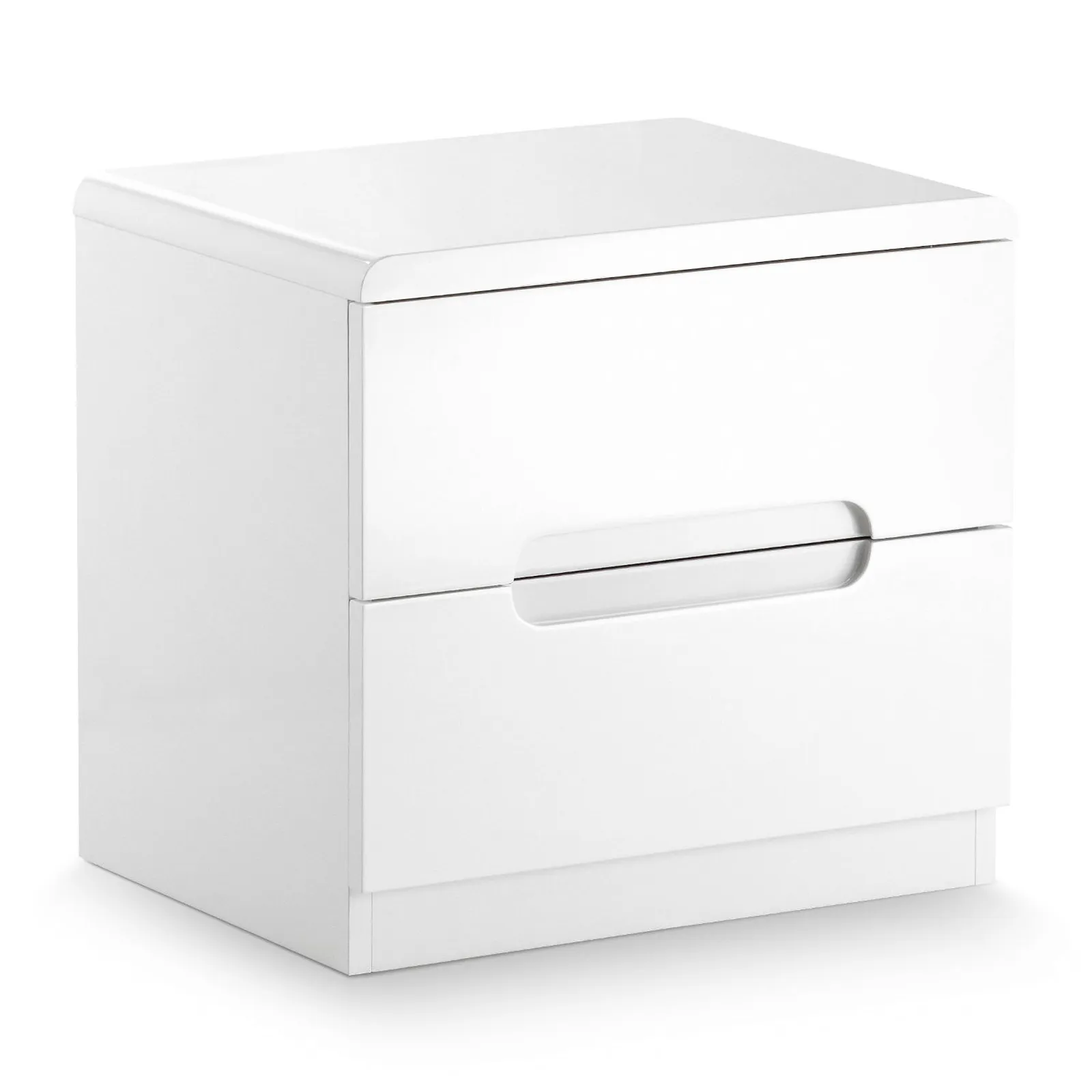 Manhattan White 2 Drawer Bedside Table White