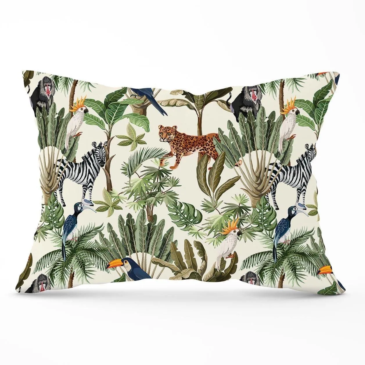 Warren Reed - Designer Exotic Trees & Animals Cushions in Green