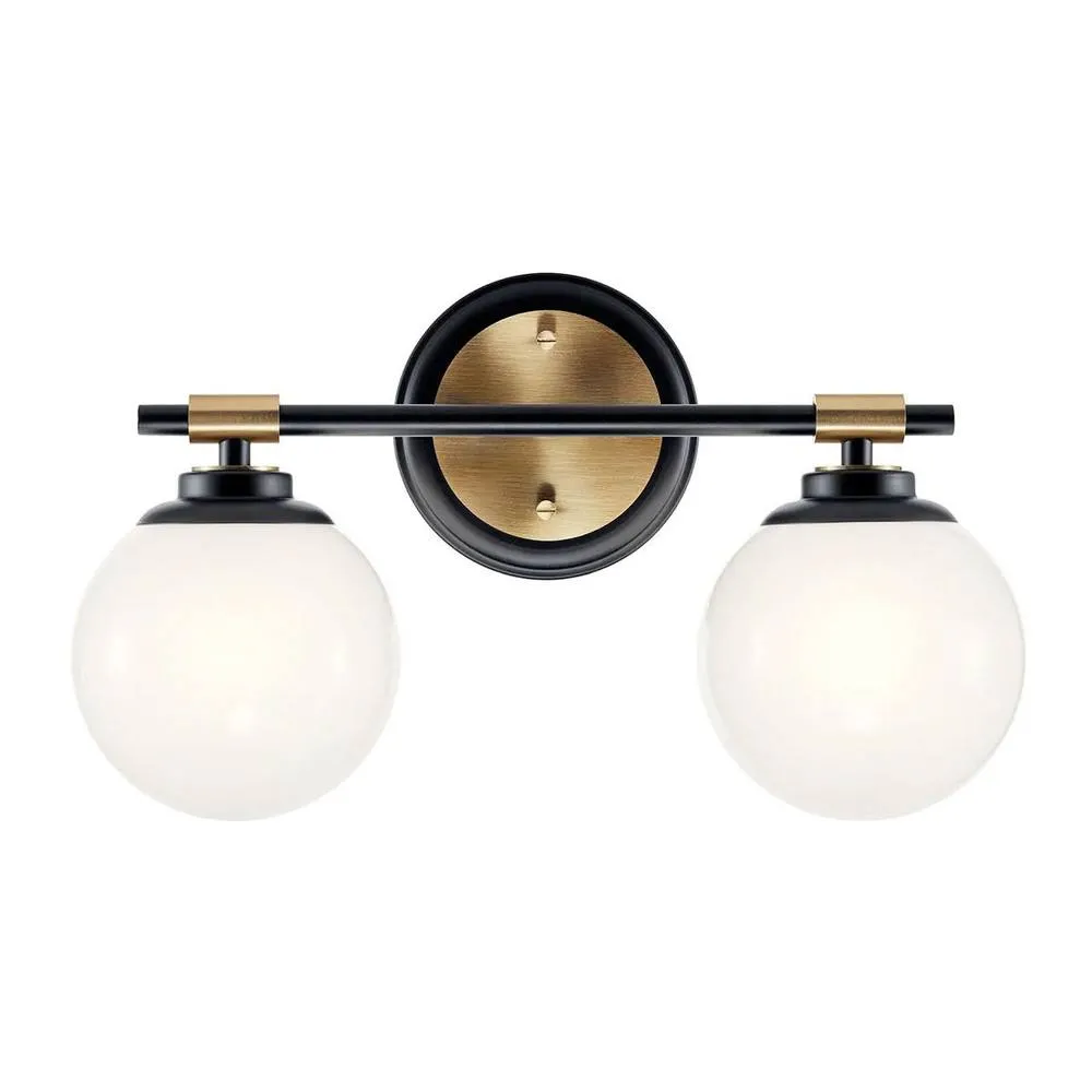 Netlighting Kichler Benno Bathroom Wall Lamp Black Champagne Bronze IP44 2x G9 in Brown 5