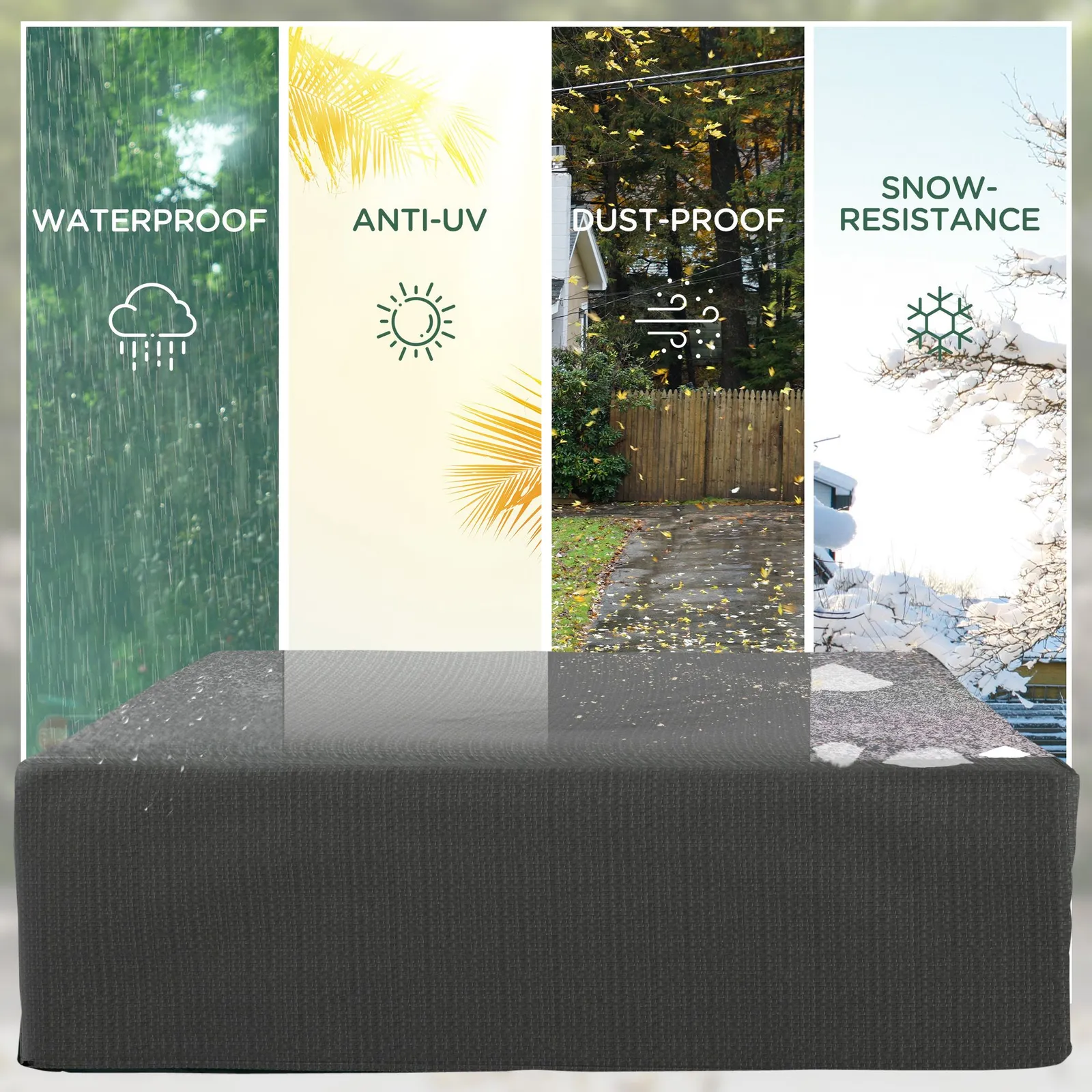 OUTSUNNY 235x190x90cm Large Patio Set Outdoor Garden Furniture Cover in Grey 4