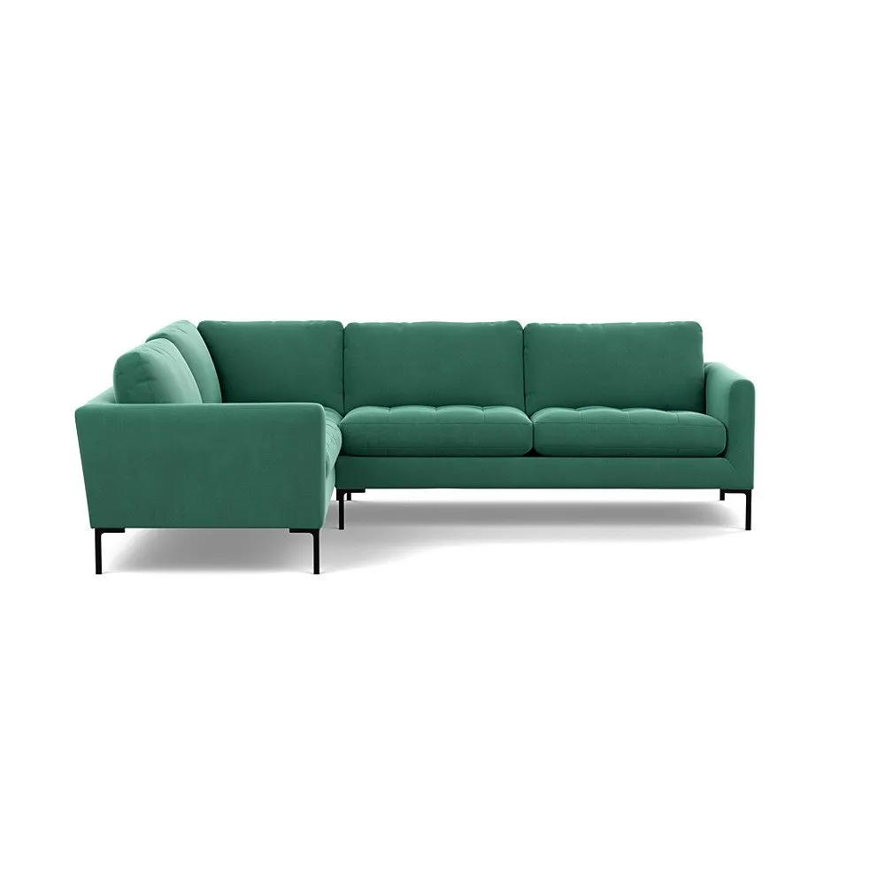 Heal's Eton LHF Corner Sofa Smart Velvet Sea foam Black