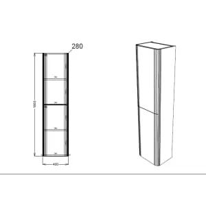 Wickes Malmo Misty Blue Wall Hung J Pull Tower Unit - 1600 x 400mm 2