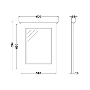 Bayswater Hunter Green Flat Bathroom Mirror - 600mm 2