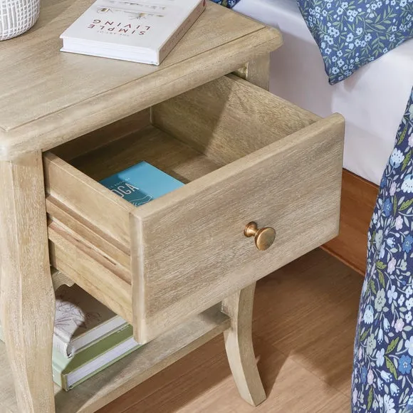 Giselle 1 Drawer Bedside Table, Mango Wood 3