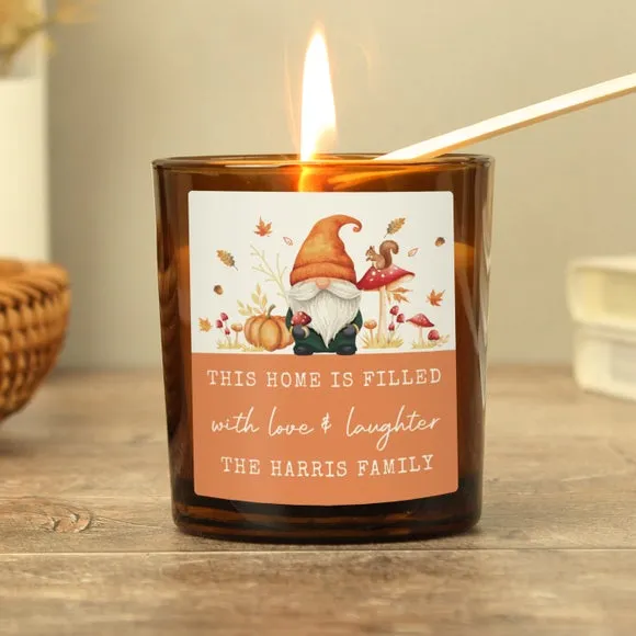 Personalised Gnome Glass Candle 3