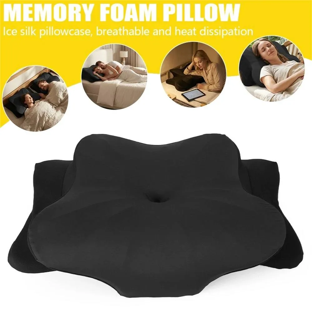 Nordara Ergonomic Memory Foam Pillow for Neck & Shoulder Pain Relief in Black