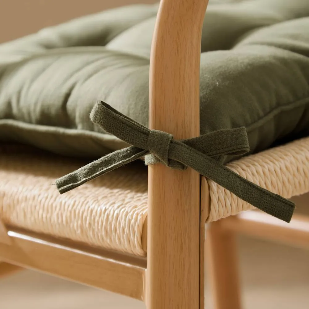 Yard Slub Cotton 2-Pack Plain Indoor/Outdoor Seat Pads in Khaki 2