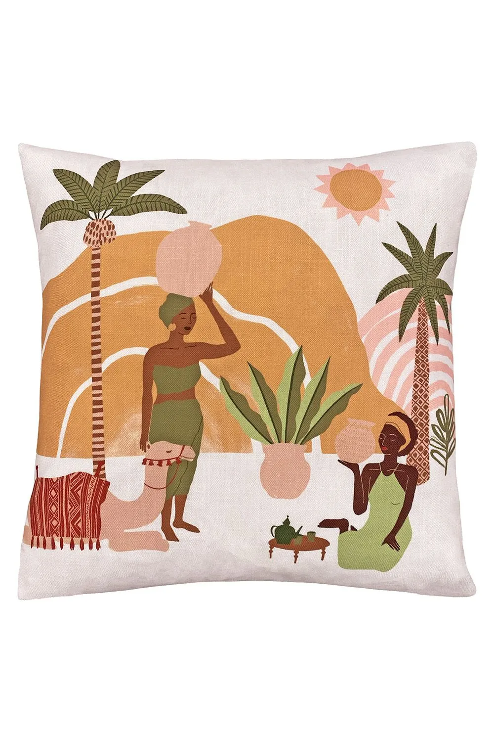 Furn Alia Abstract Printed Cushion in Beige