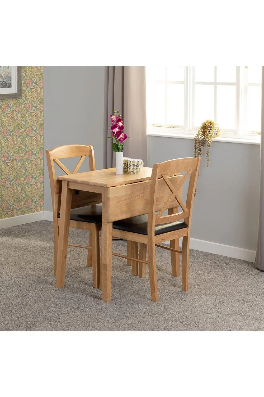 Seconique Mason Double Drop Leaf Dining Set in Light Oak
