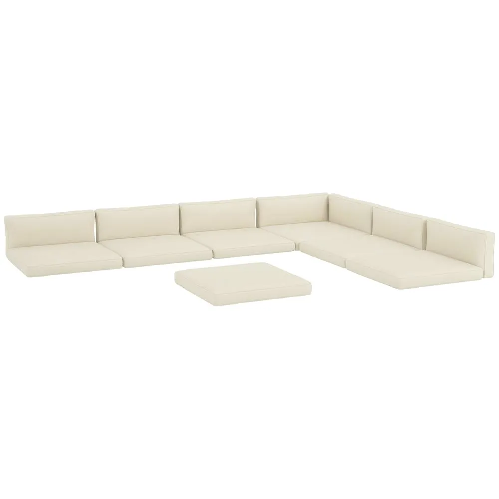 OUTSUNNY Replacement Cushions for Outdoor Furniture Garden Seat Cushion Pad in White