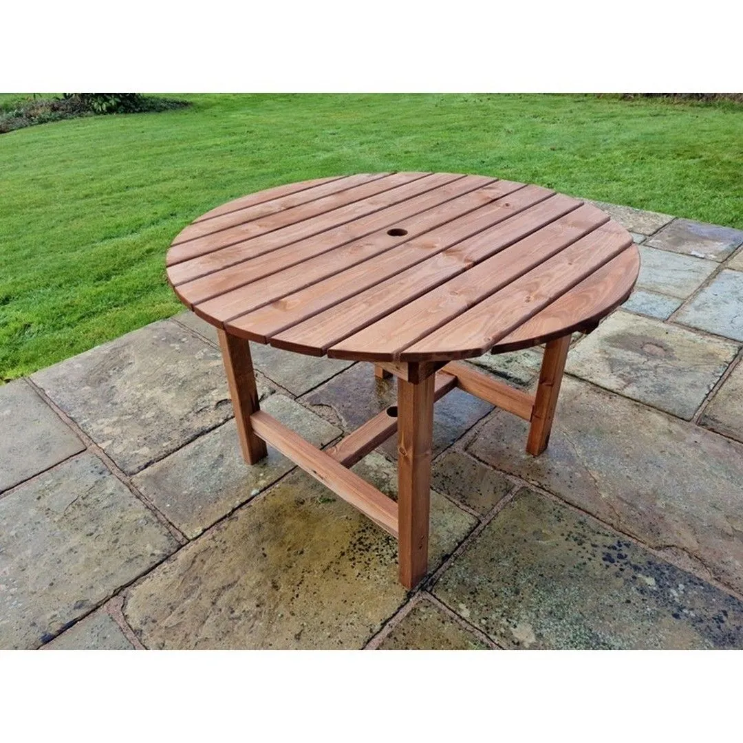 Churnet Valley Garden Furniture Ltd Valley Round Garden Dining Table - Timber - Minimal Assembly Required in Brown 2