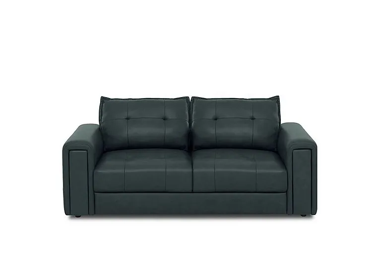 Goliath 2 Seater Leather Sofa with Storage Drawers - Peacock