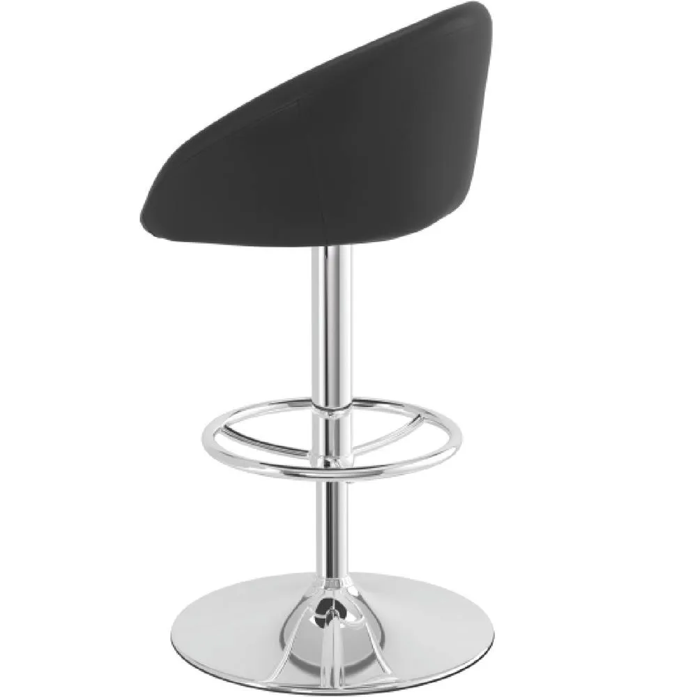 netfurniture Lombardy Kitchen Breakfast Bar Stool - Black Seat Chrome Frame 6