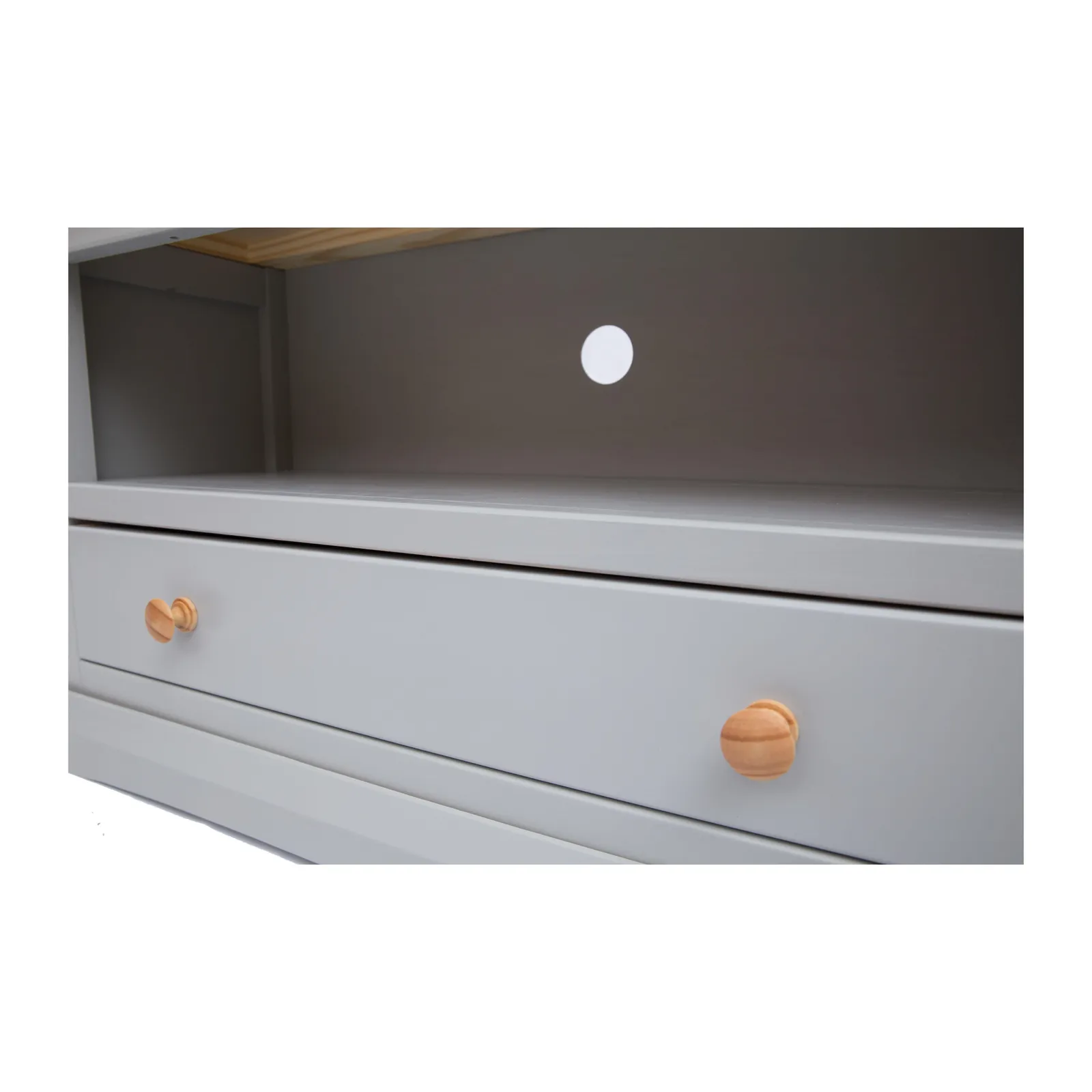 Cabinet Bits Loreo Light Grey 1 Drawer TV Cabinet Wood Knob 5