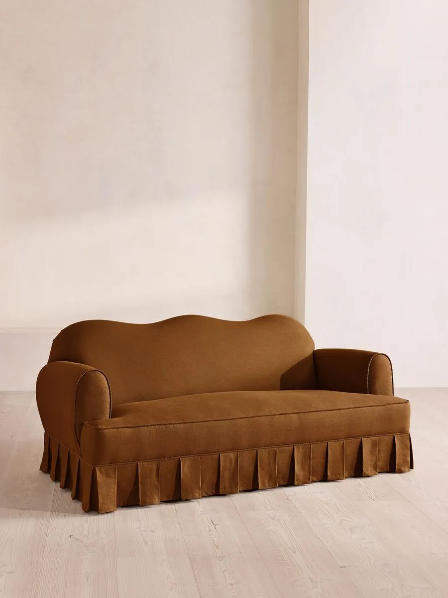 Madelyn Three Seater Sofa, Linen, Terracotta