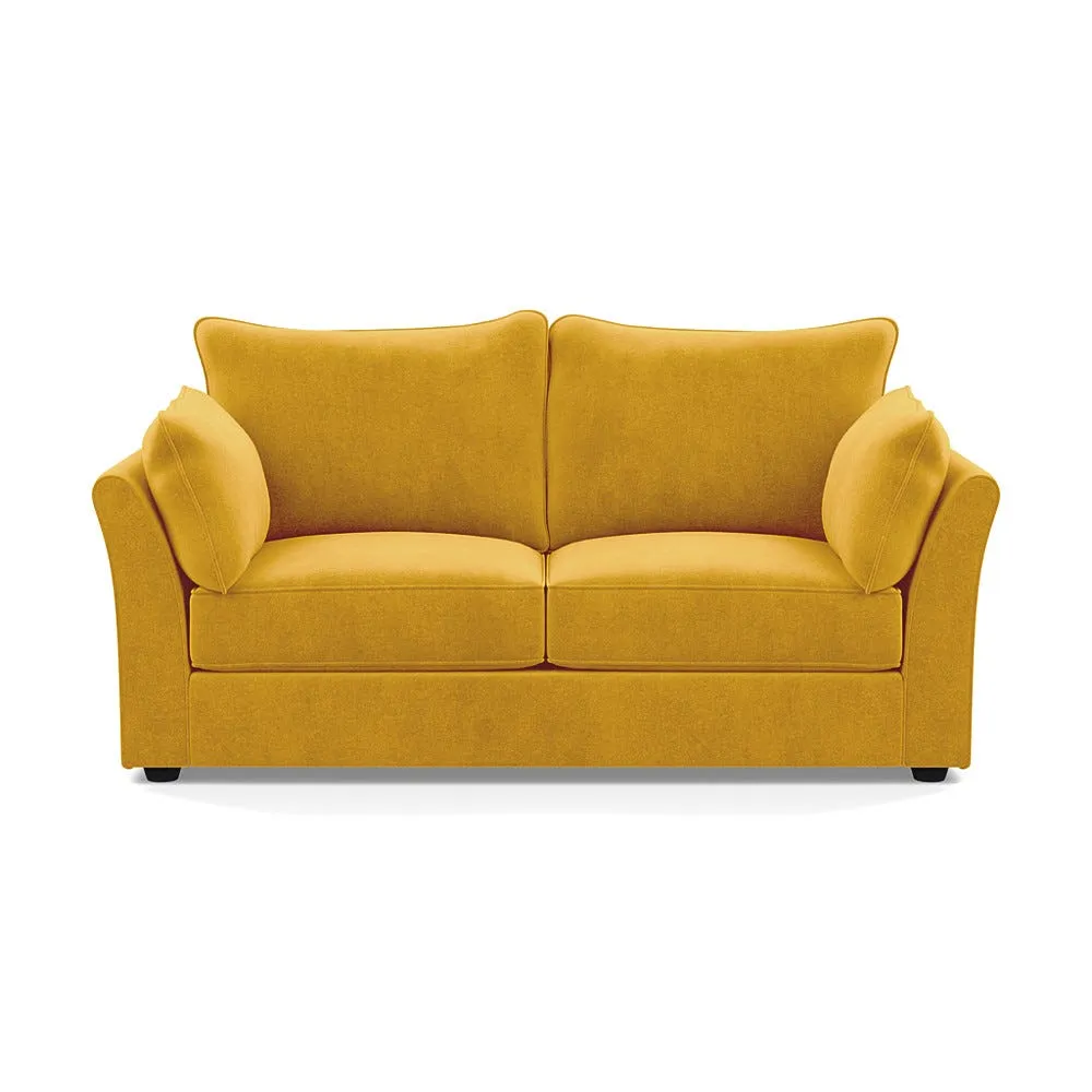Heal's Tailor 3 Seater Sofa Smart Luxe Velvet Canary Black Feet 1