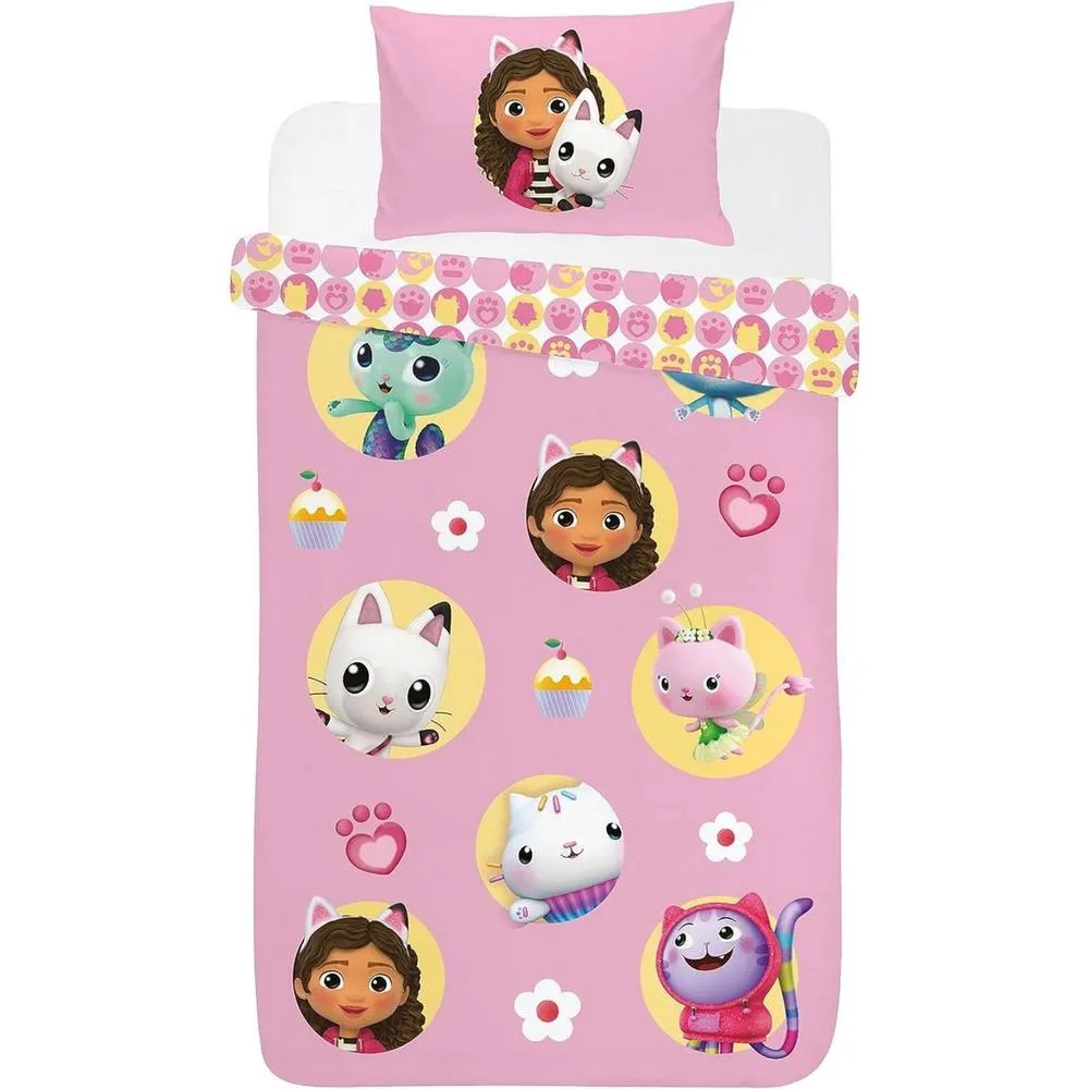 Gabby's Dollhouse Reversible Gabby & Friends Duvet Set